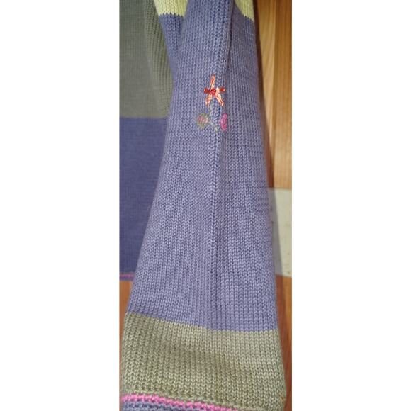 Vintage Koret Patchwork Cardigan Floral Embroidered Size Medium Cotton Blend - Picture 5 of 7